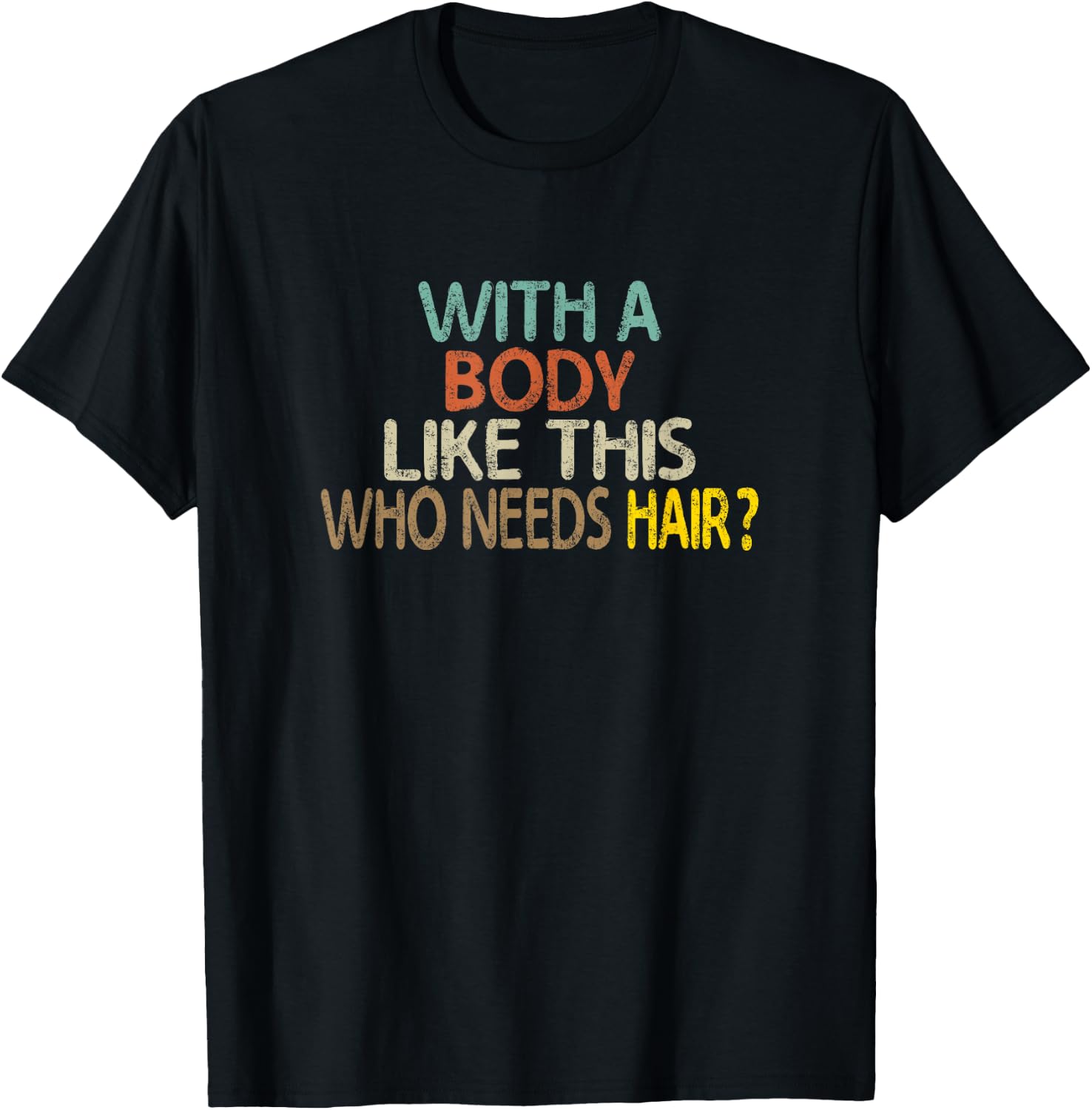 Head Hair Bald Gift loss Barber Haircut scalp - Black, Small, Modern Classic, Letter Print, , Short Sleeve, , Sports, Humor T-Shirt - T-Shirt | Black