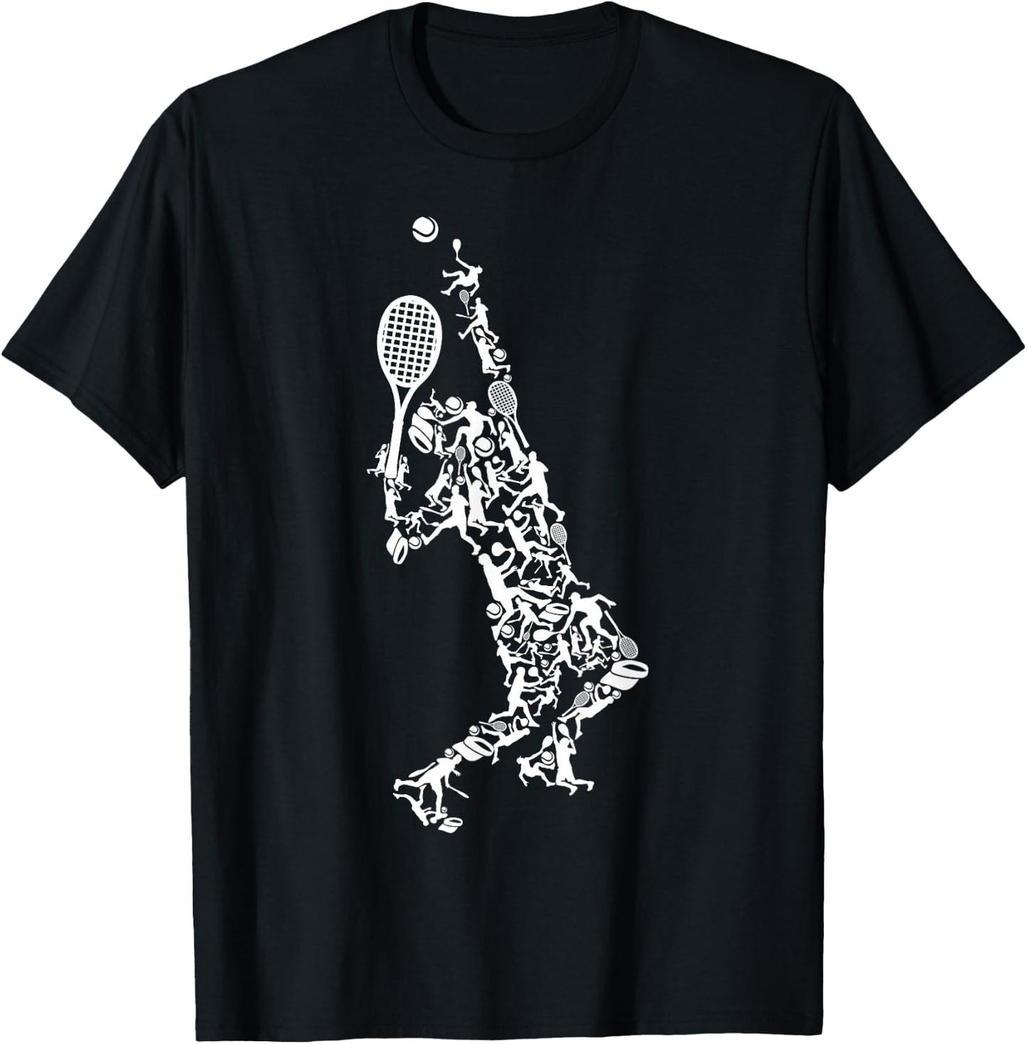 Tennis silhouette , Black, Small T-Shirt - T-Shirt | Black