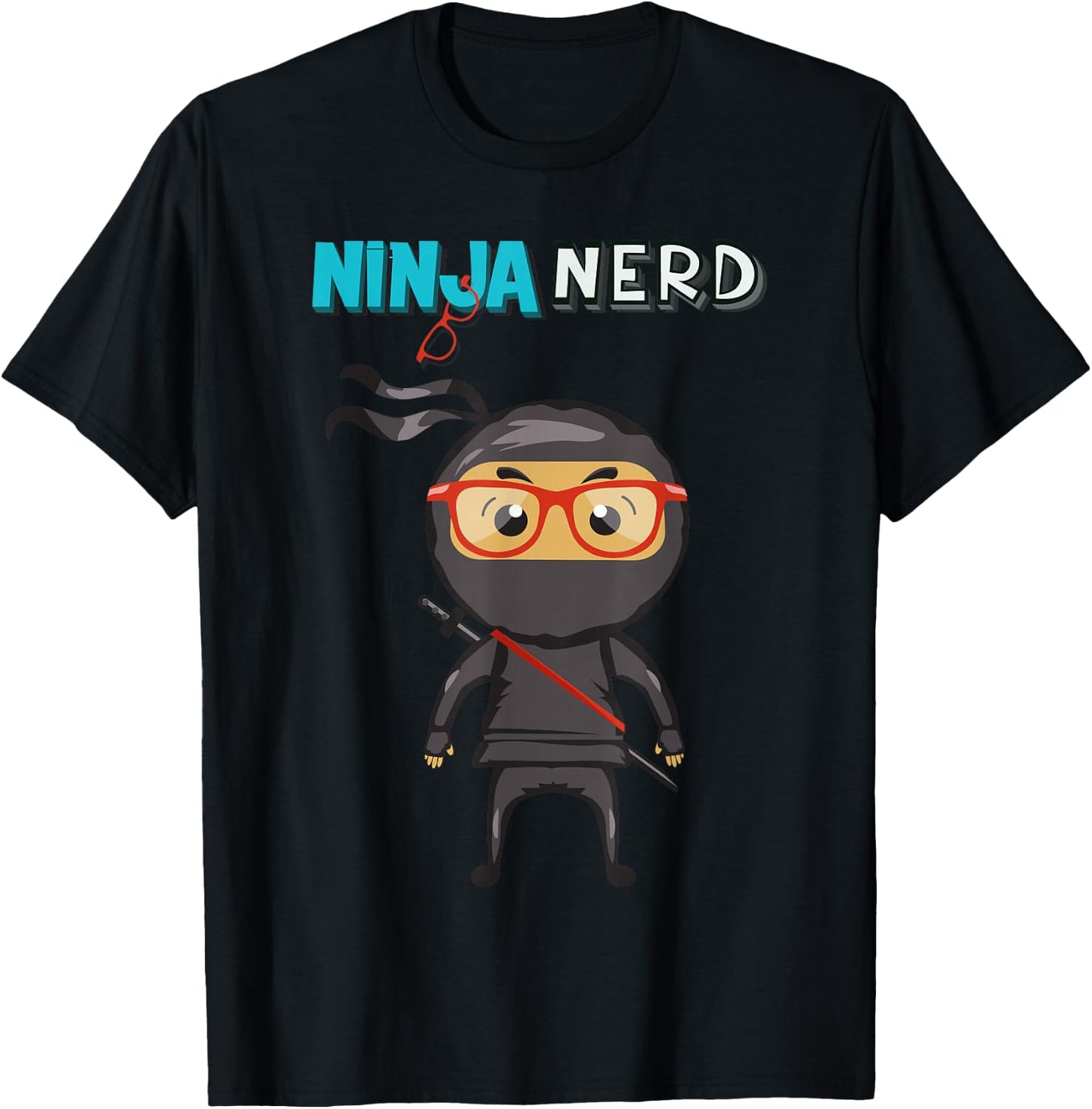 Ninja Nerd , Blue, S T-Shirt - T-Shirt | Black