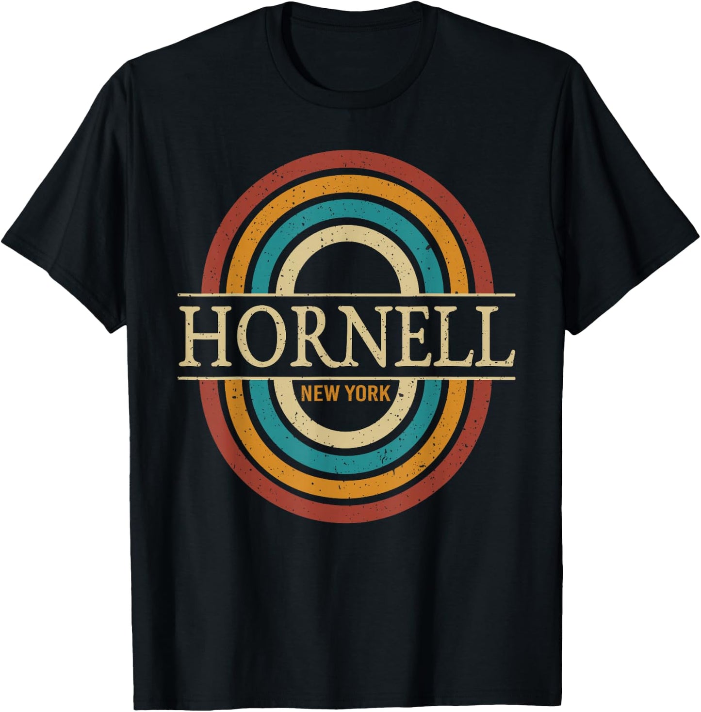 Vintage Retro Hornell NY New York Souvenir Men Women T-Shirt - T-Shirt | Black