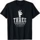 Three Fingers Hand Signal Basketball 3 Point Shot T-Shirt - T-Shirt | Black