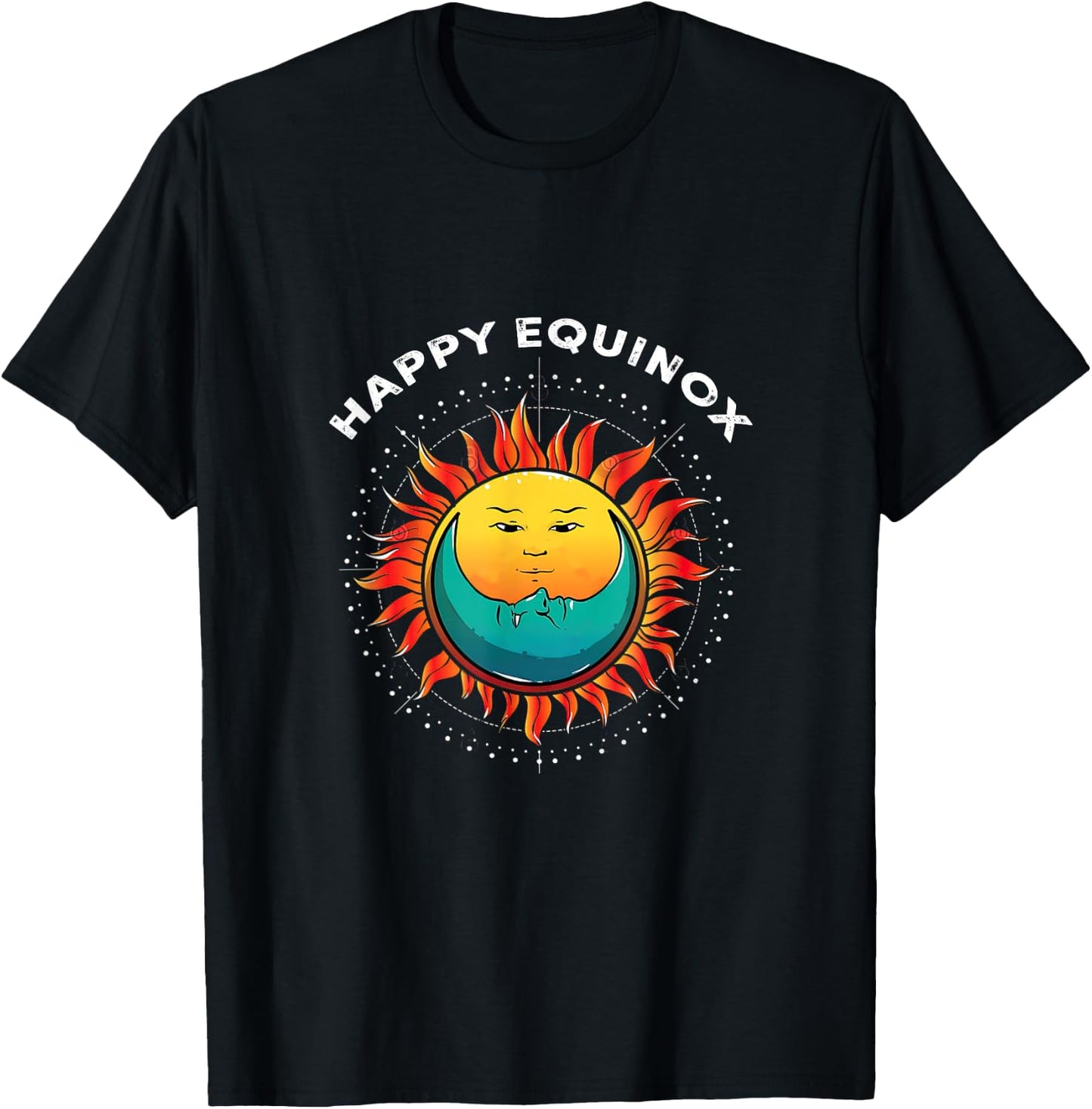 Happy-Equinox Day March Fall Solstice-Equal Day and Night T-Shirt - T-Shirt | Black