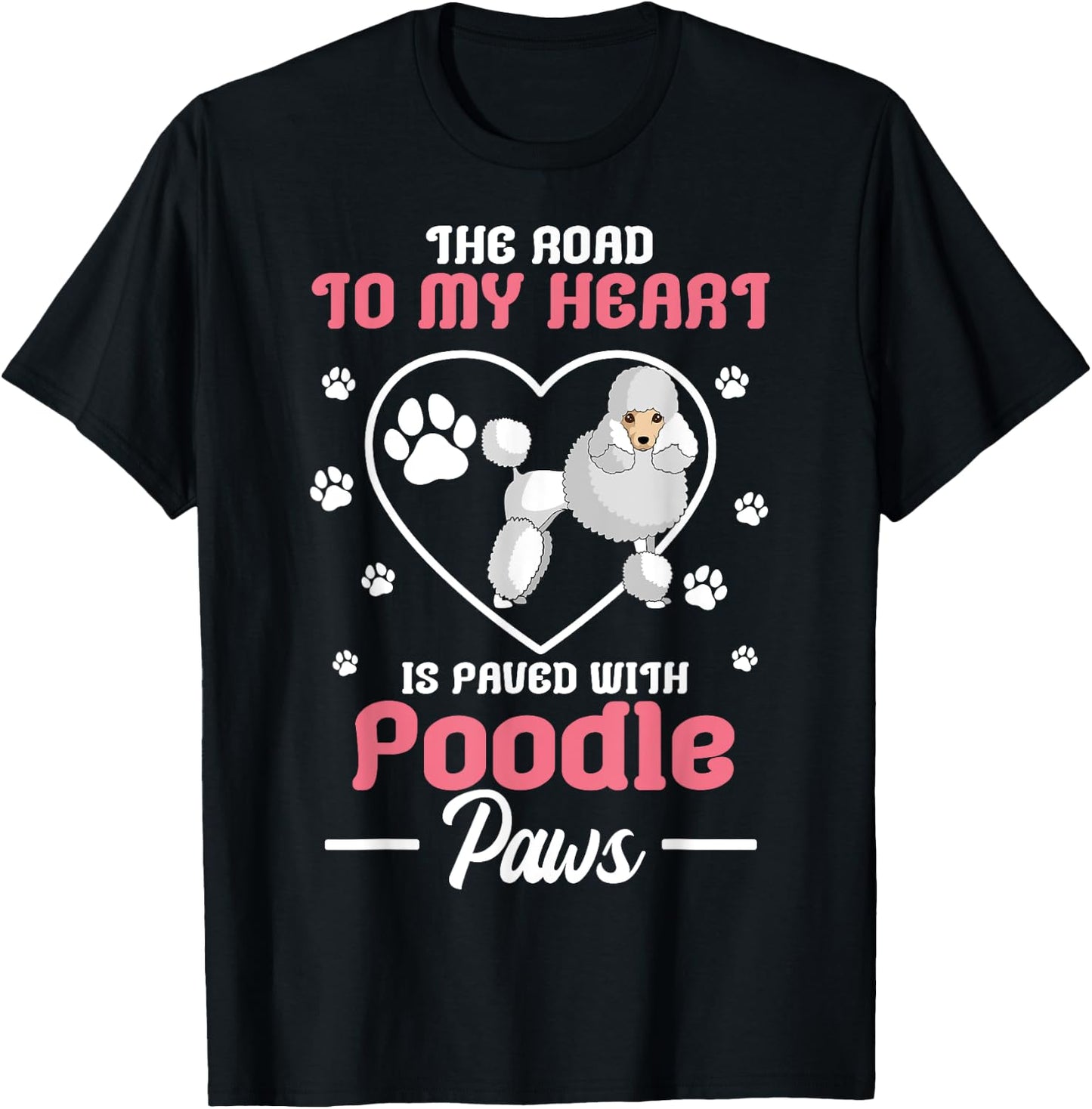 Poodle Paw Dog Owner Breeders Pet Water Retriever Lover T-Shirt - T-Shirt | Black