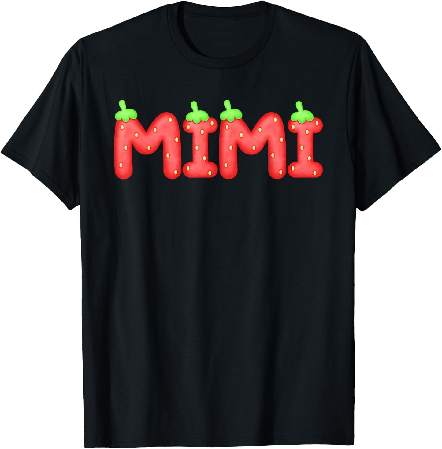 Mimi Strawberry Berry First Birthday Family Matching T-Shirt - T-Shirt | Black