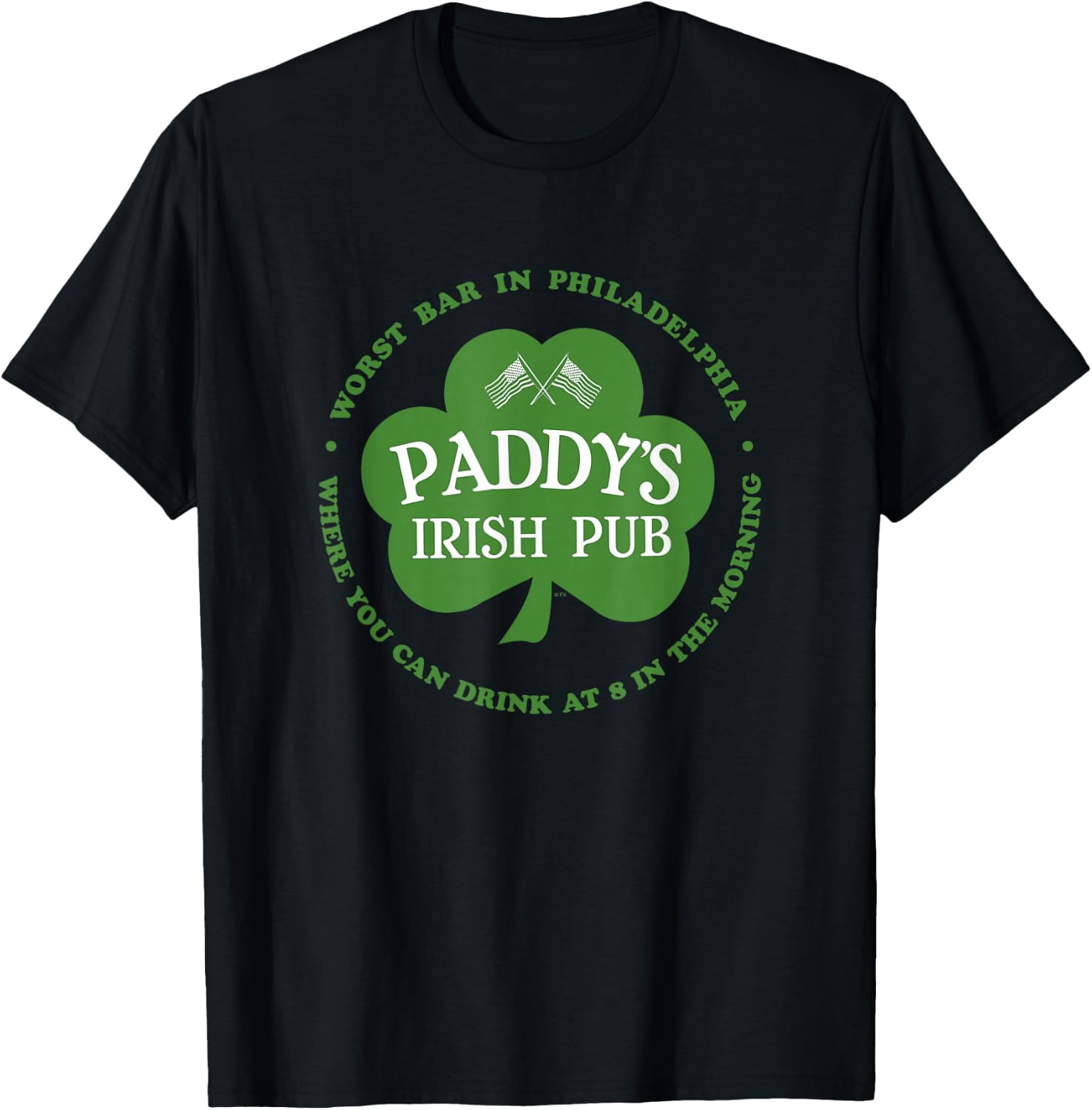 It's Always Sunny in Philadelphia Paddy's Green Shamrock TV T-Shirt - T-Shirt | Black