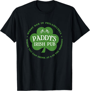It's Always Sunny in Philadelphia Paddy's Green Shamrock TV T-Shirt - T-Shirt | Black