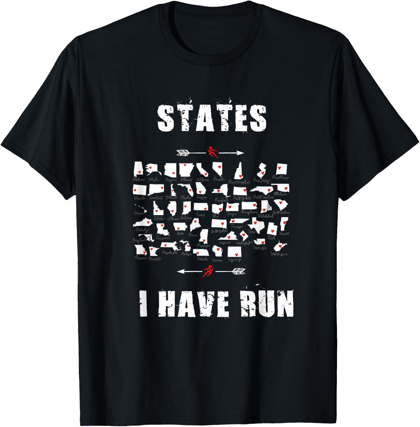 I Have Run 50 States Club Halffanatics Marathon Enthusiasts T-Shirt - T-Shirt | Black