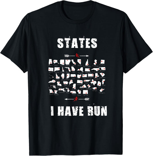 I Have Run 50 States Club Halffanatics Marathon Enthusiasts T-Shirt - T-Shirt | Black