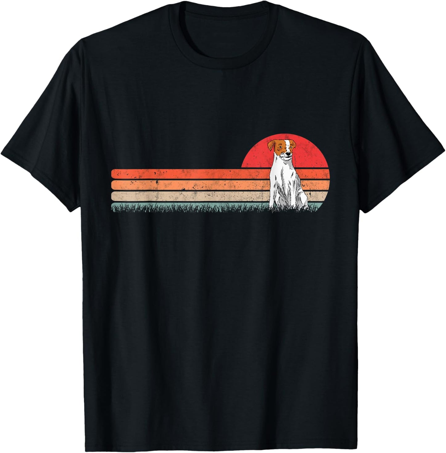 Parson Russell Terrier Retro T-Shirt - T-Shirt | Black