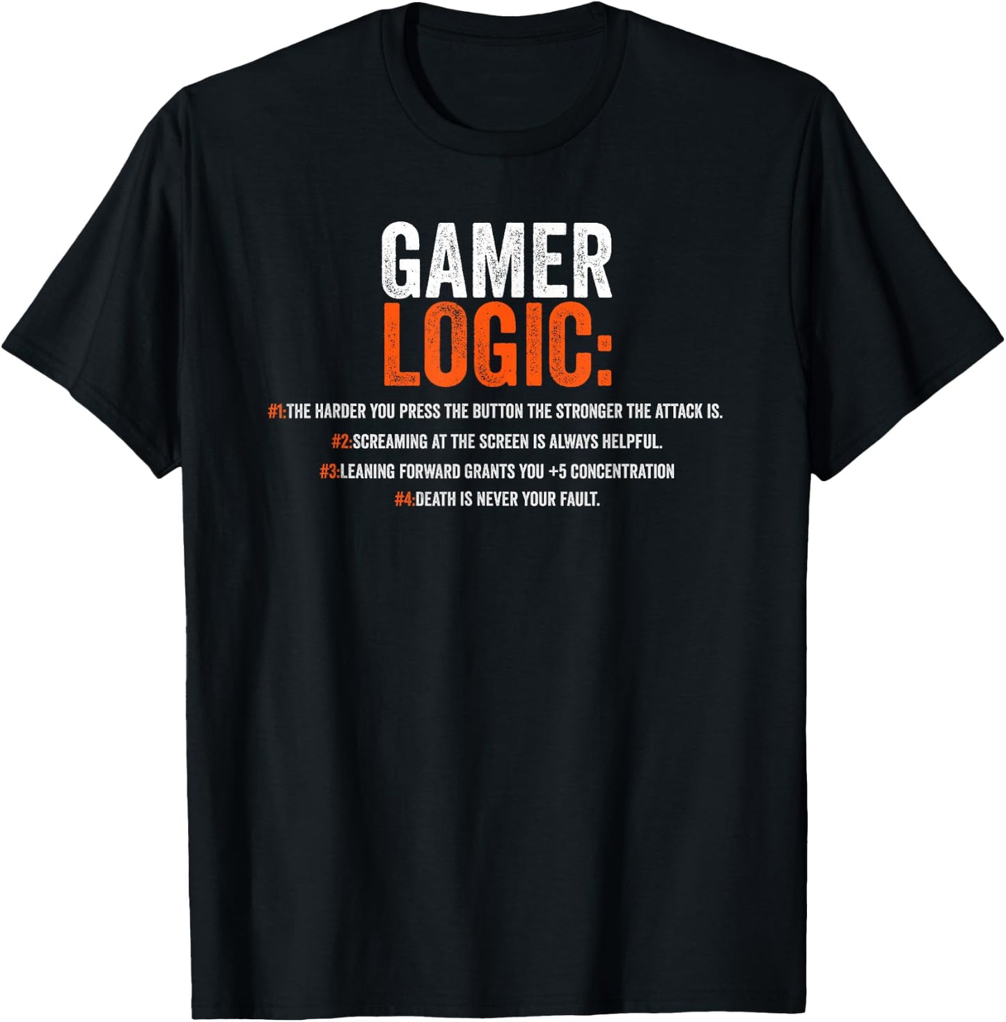 Funny Gamer Logic Saying Motif for Video Players T-Shirt - T-Shirt | Black