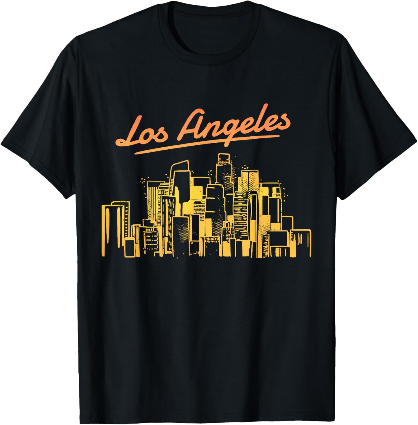 Los Angeles Skyline LA Vintage California T-Shirt - T-Shirt | Black