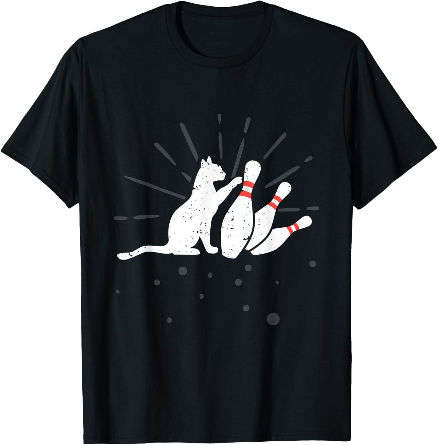 Ornery Alley Cat Tipping Pins Shirt Funny Bowling Attire T-Shirt - T-Shirt | Black