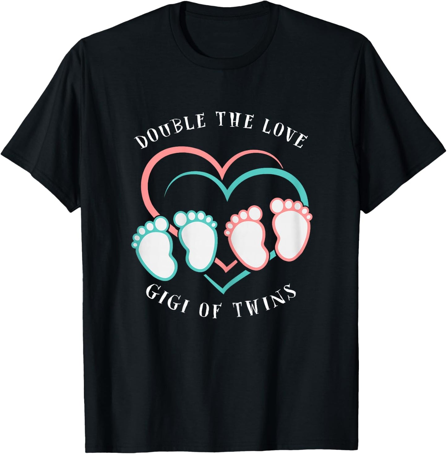 Double The Love New Gigi Grandma of Twins T-Shirt - T-Shirt | Black