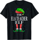 ELA Teacher Elf Funny Matching Pajama Group Christmas T-Shirt - T-Shirt | Black