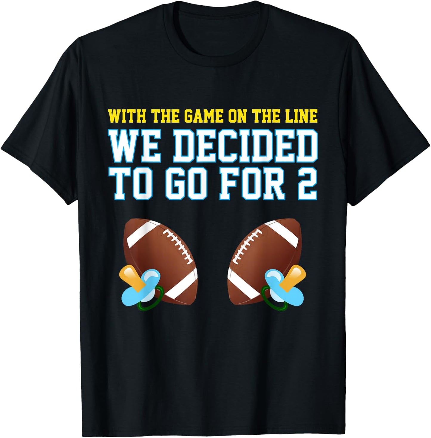 Dad of Twins : Mom of Twins : Football T-Shirt - T-Shirt | Black