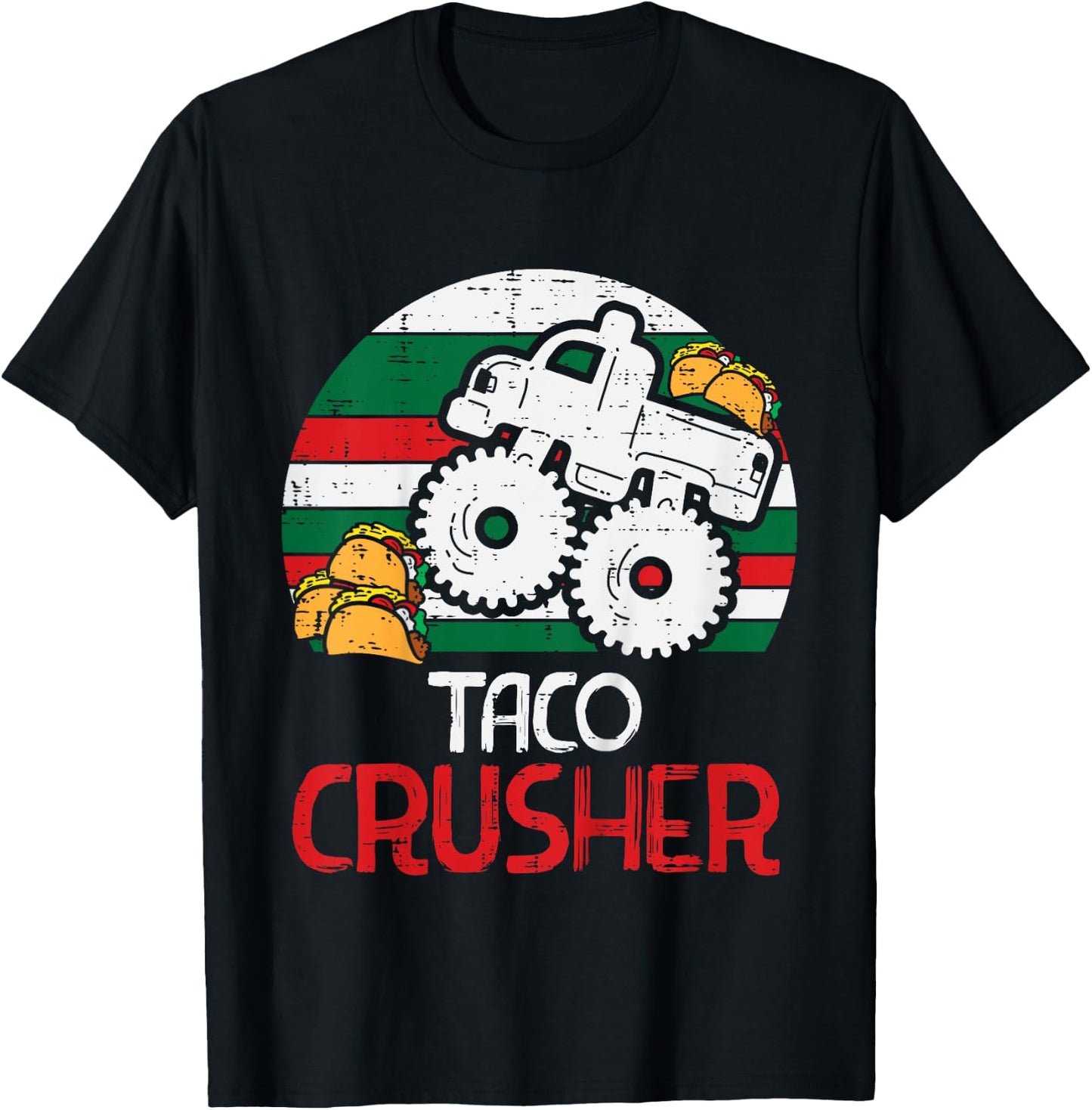 Kids Taco Crusher Monster Truck Toddler Boys Cinco De Mayo Kids T-Shirt - T-Shirt | Black
