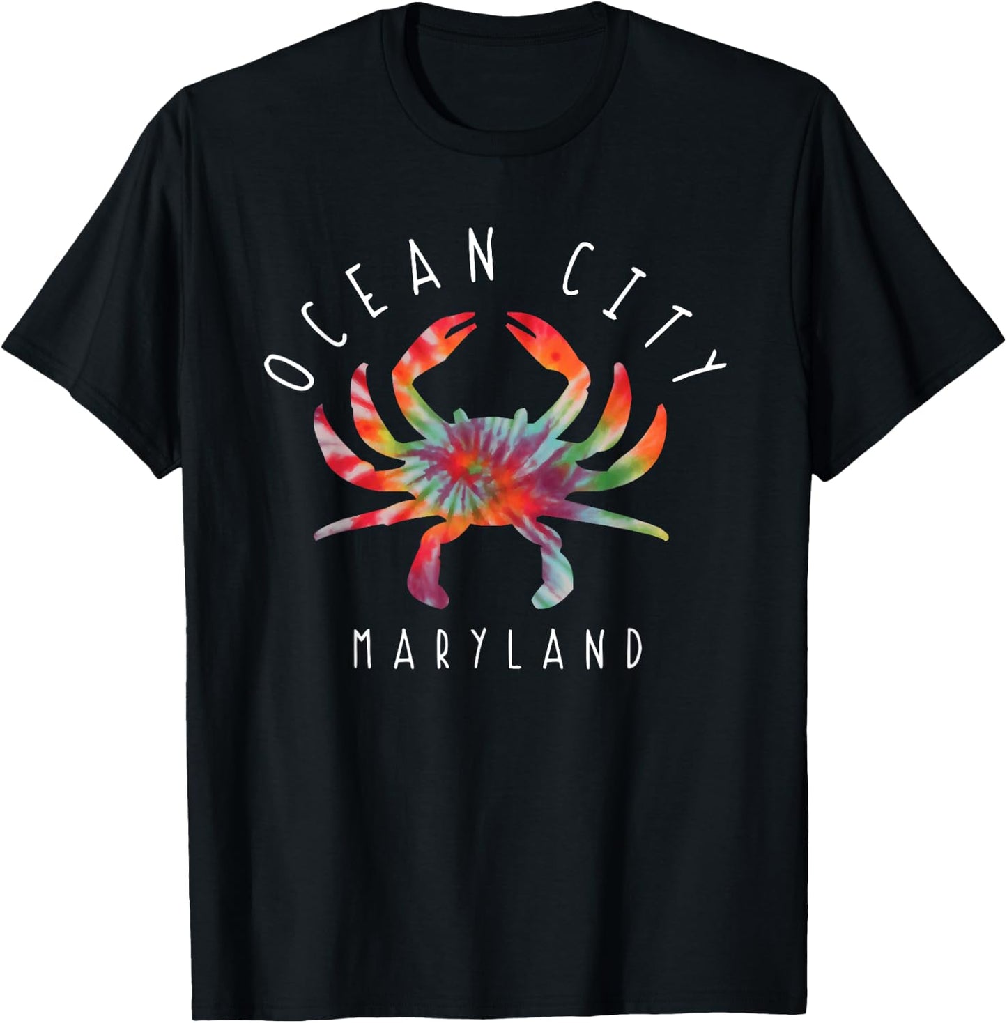 Ocean City Maryland Crab Tie Dye Summer Vacation T-Shirt - T-Shirt | Black