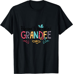 Blessed To Be Called Grandee Funny Mom Mother's Day T-Shirt - T-Shirt | Black