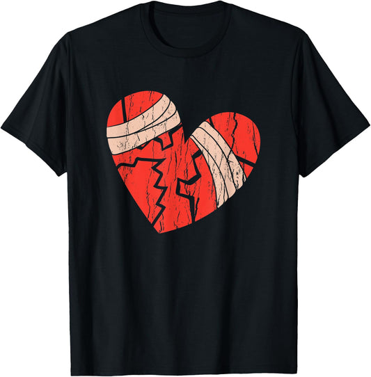 Broken Hearts Clothing Gift Women Valentine Day T-Shirt - T-Shirt | Black