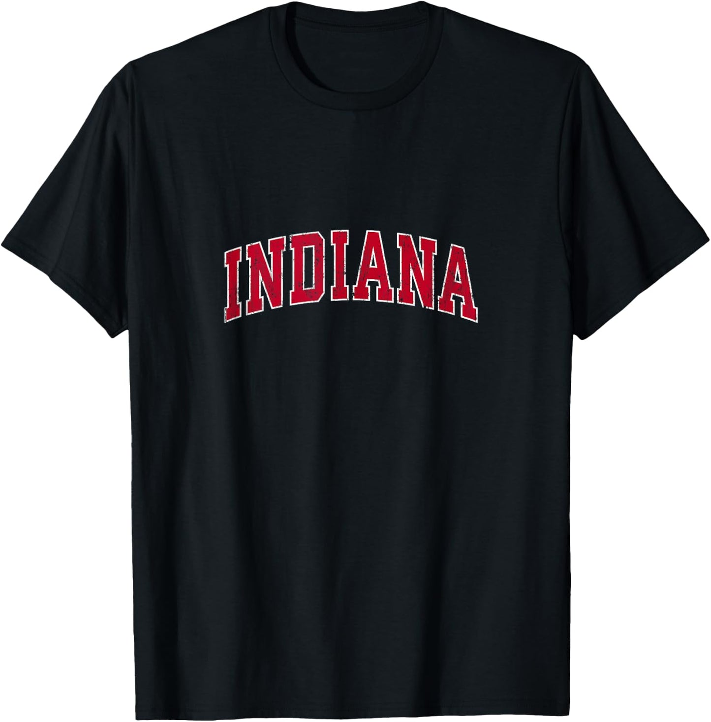 Indiana IN Vintage Sports Design Red Design T-Shirt - T-Shirt | Black
