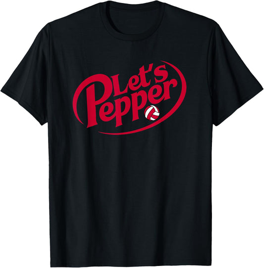 Funny Girls Volleyball Let's Pepper Practice Term Great T-Shirt - T-Shirt | Black