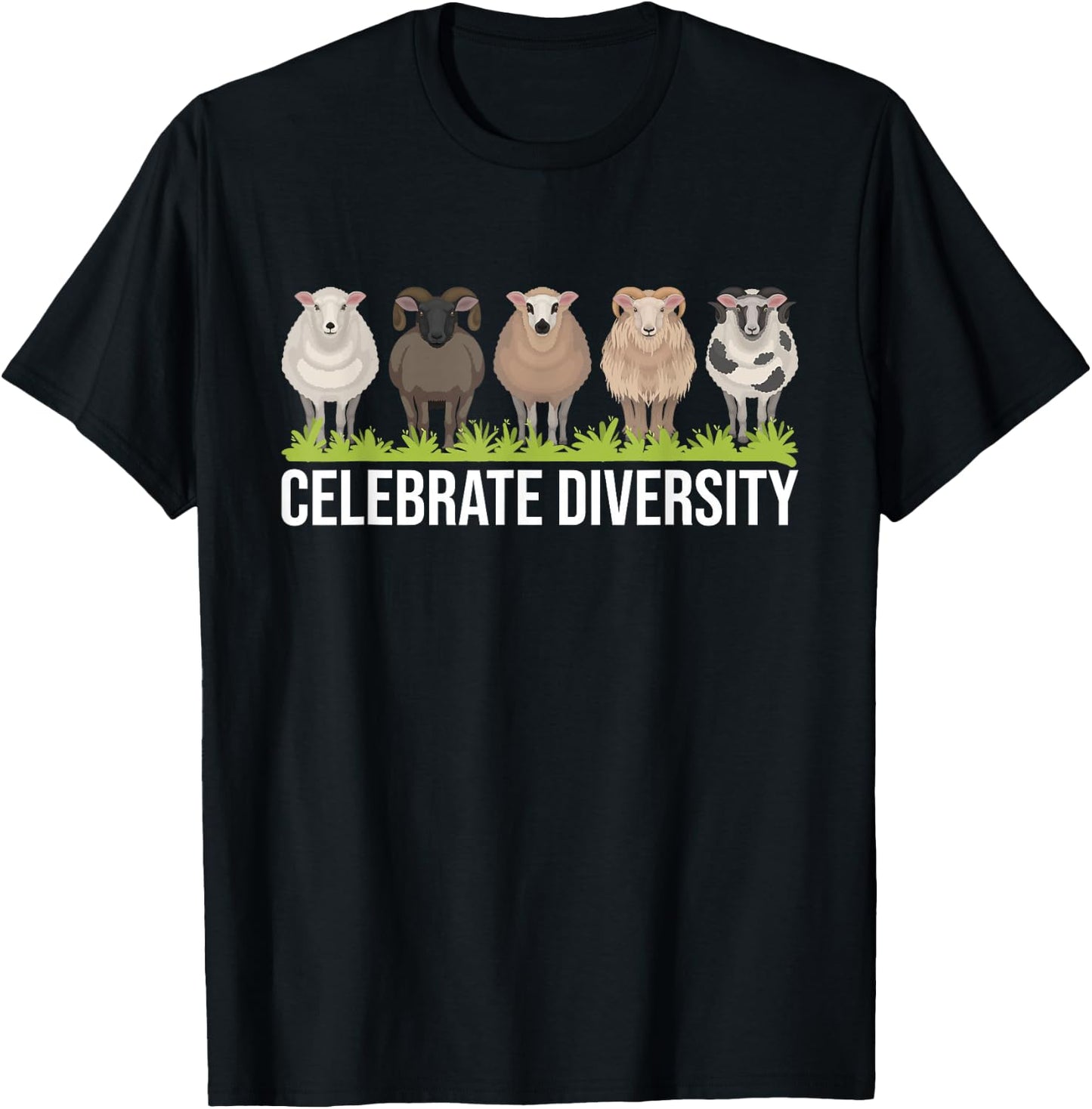 Celebrate Diversity - Sheep Whisperer Herder Farmer T-Shirt - T-Shirt | Black