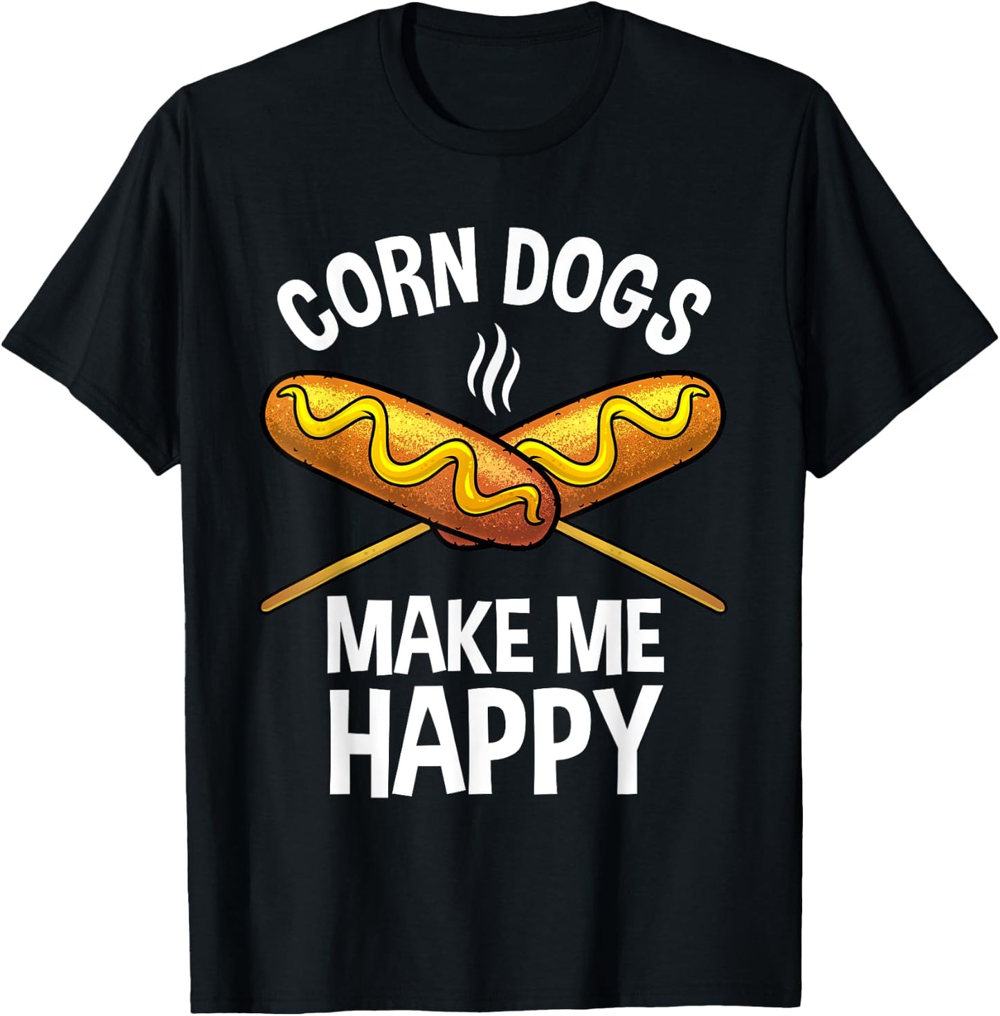 Funny Corn Dog Women Kids Corn Dog Hot Dog Lovers T-Shirt - T-Shirt | Black