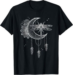 Dreamcatcher Blackcraft Wiccan Witch Dragonfly Pagan Occult T-Shirt - T-Shirt | Black