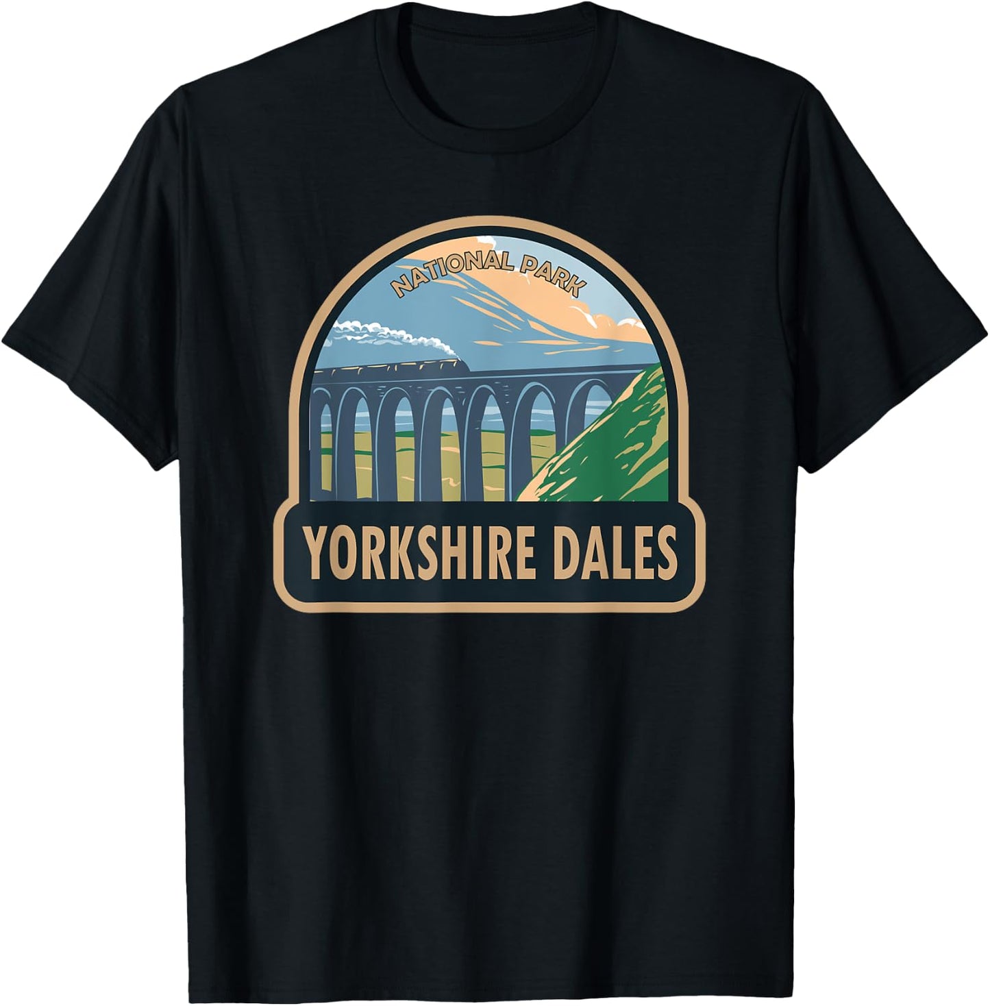 Yorkshire Dales National Park England Vintage T-Shirt - T-Shirt | Black
