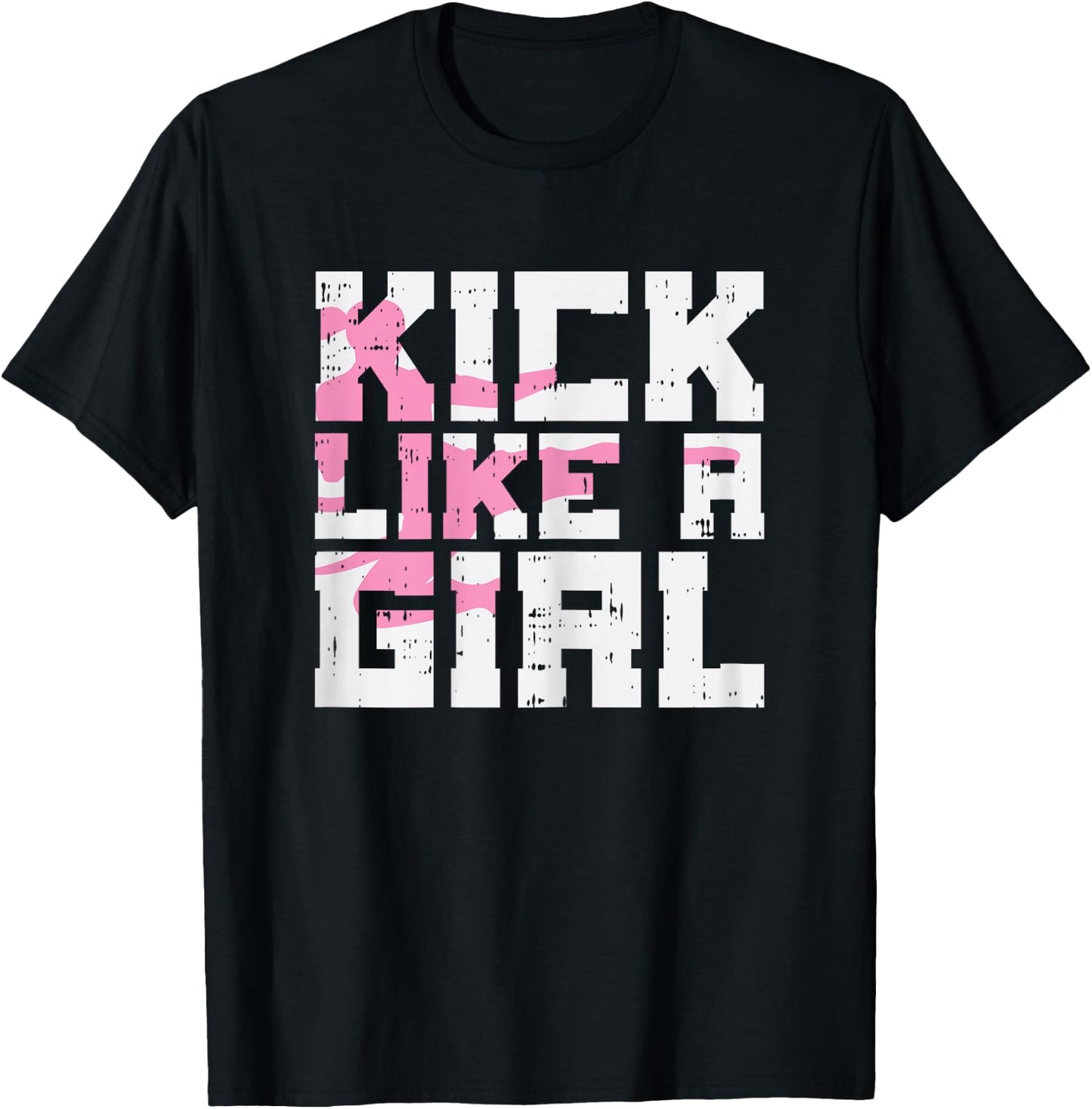 Kick Like Girl Karate Taekwondo Kung Fu Martial Arts Gift T-Shirt - T-Shirt | Black