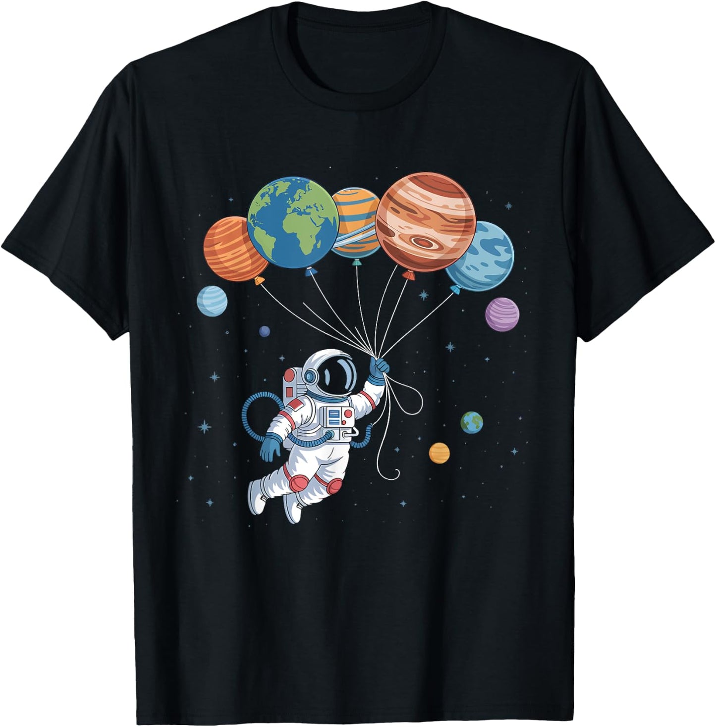 Planet Astronaut Space Science Moon Design T-Shirt - T-Shirt | Black