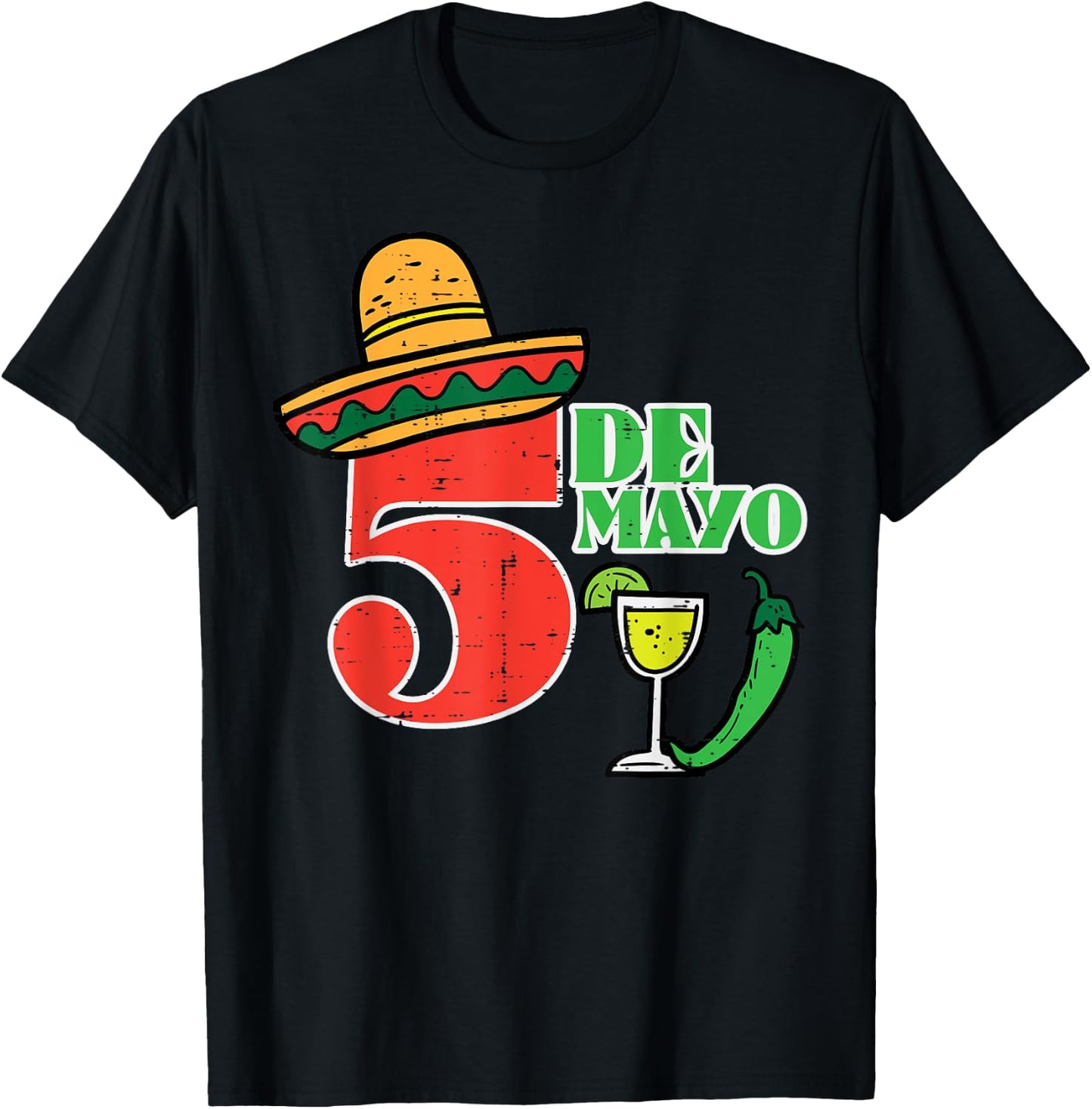 Cinco De Mayo 5 Cinco De Mayo Mexican Fiesta Party Men Women T-Shirt - T-Shirt | Black