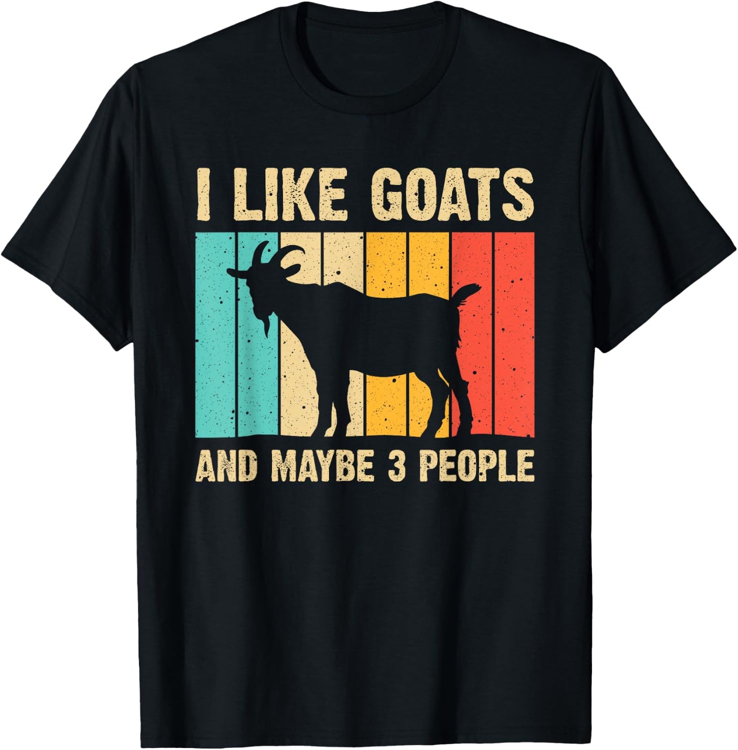 Funny Goat Art Women Kids Farming Goat Lover Stuff T-Shirt - T-Shirt | Black