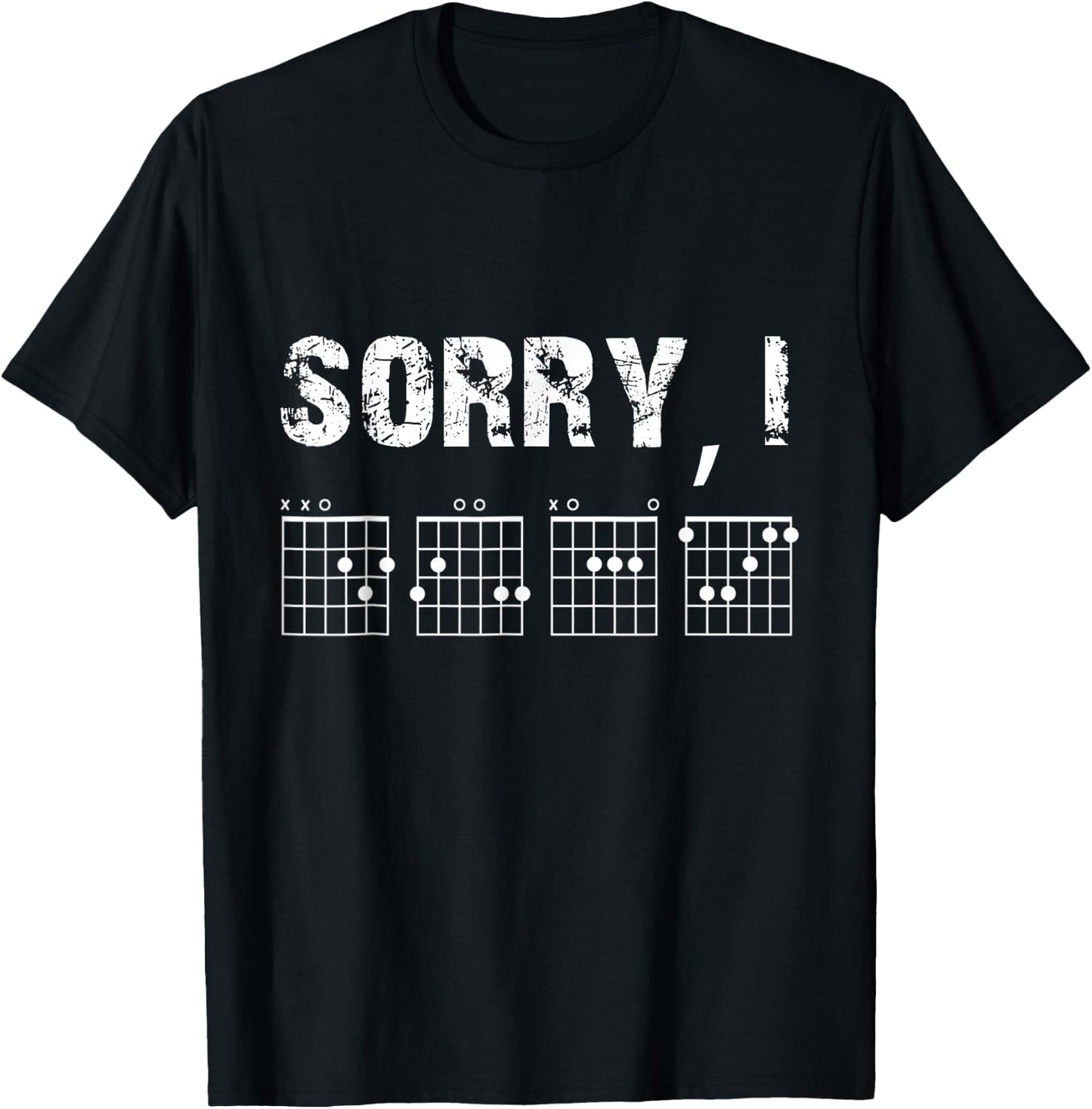 Sorry I-DGAF Funny Hidden Message Guitar Chords for Lover T-Shirt - T-Shirt | Black