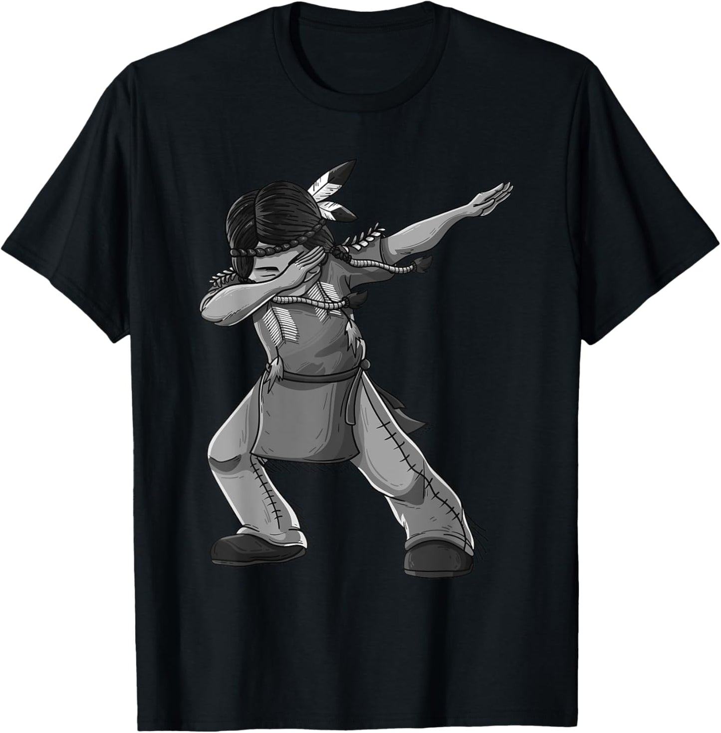 Dabbing Indian Funny Cute Native American Dance Dab Gift T-Shirt - T-Shirt | Black