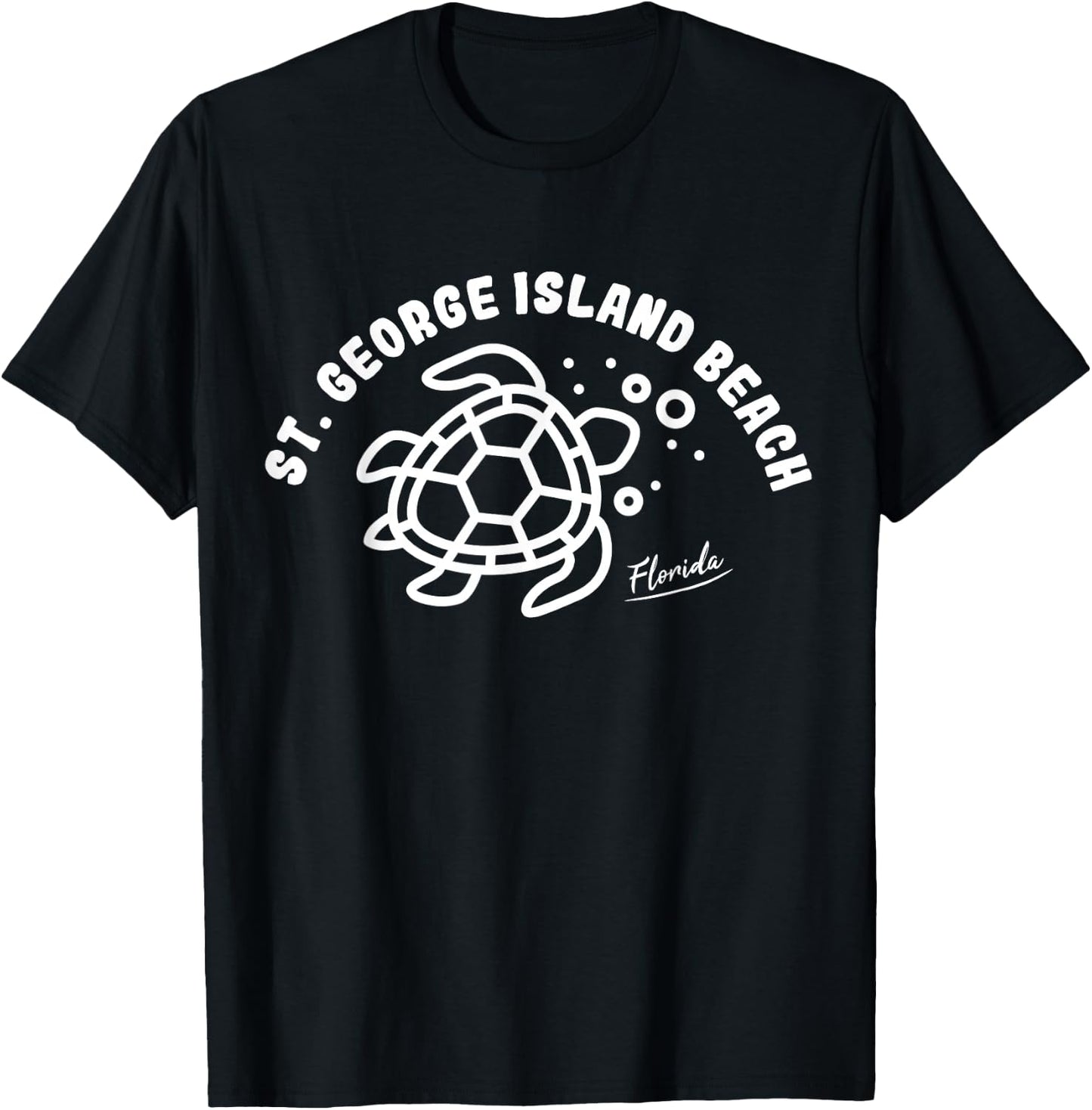 St. George Island Beach Florida Sea Turtle Souvenir T-Shirt - T-Shirt | Black