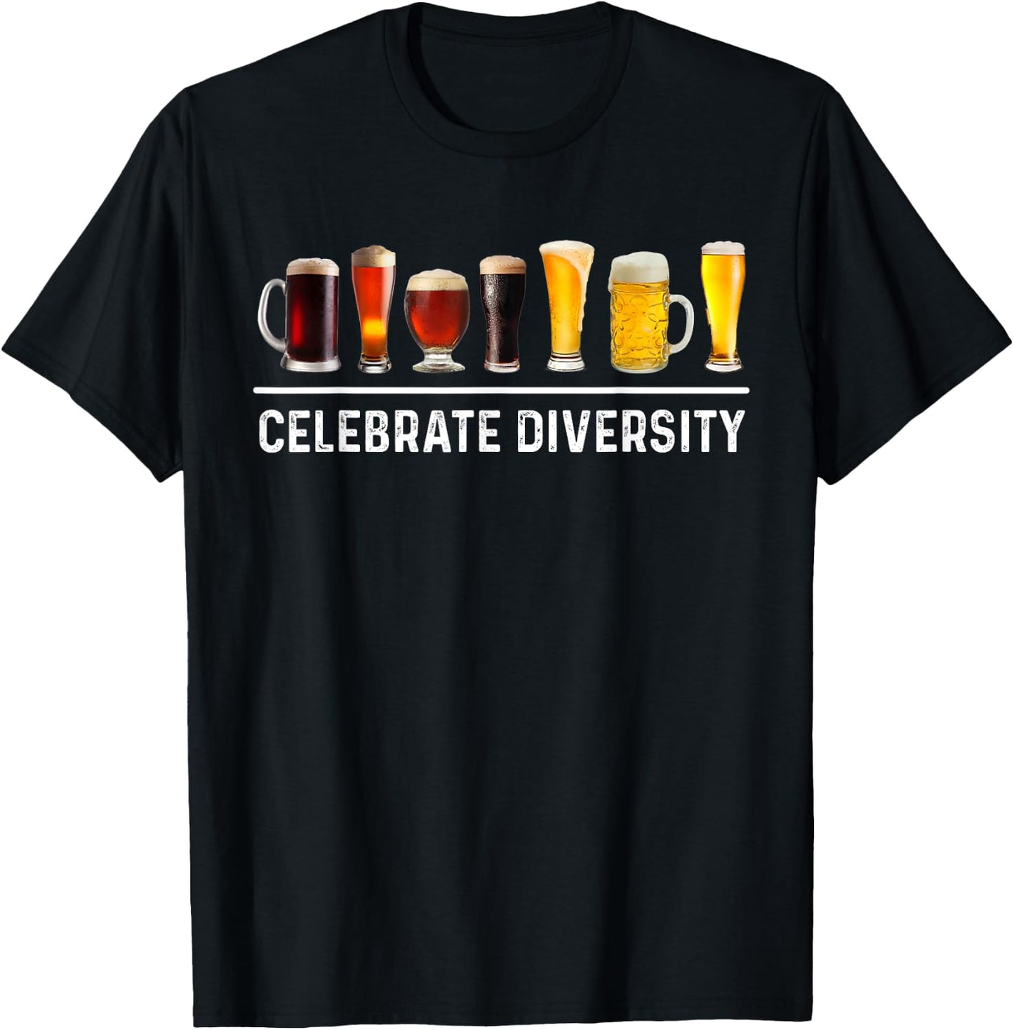 Beer Craft Celebrate Diversity Drinking Beer Lovers Brewing T-Shirt - T-Shirt | Black