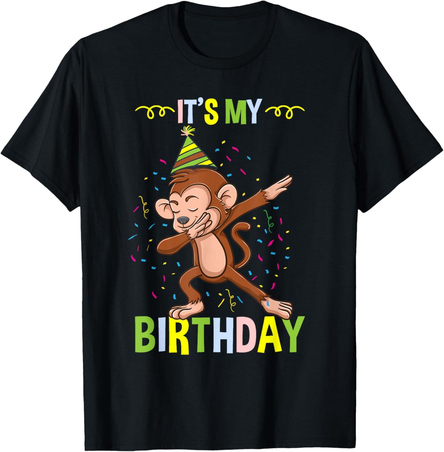 Its My Birthday Monkey T-Shirt - T-Shirt | Black