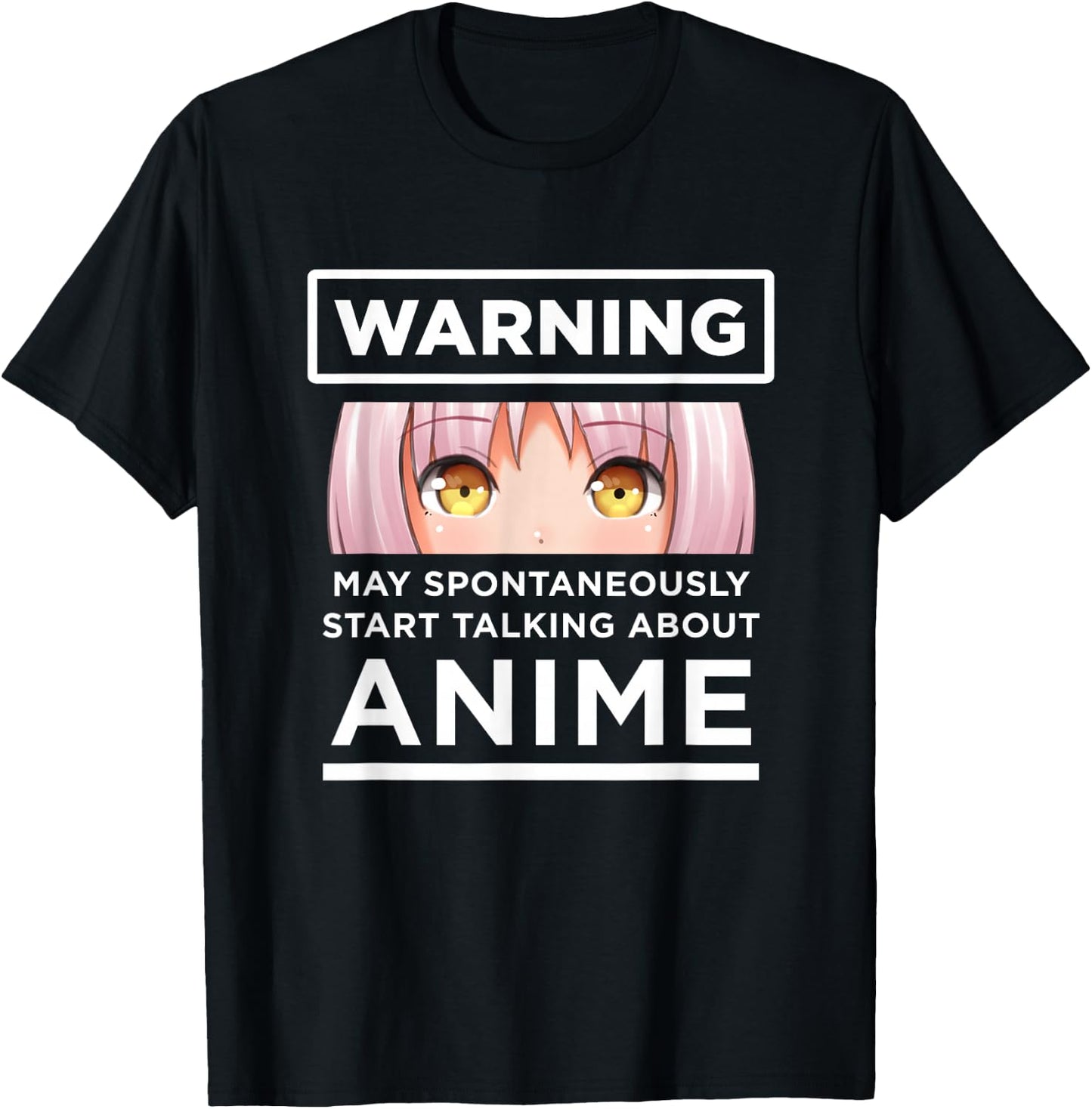 Warning May Spontaneously Start Talking About Anime T-Shirt - T-Shirt | Black