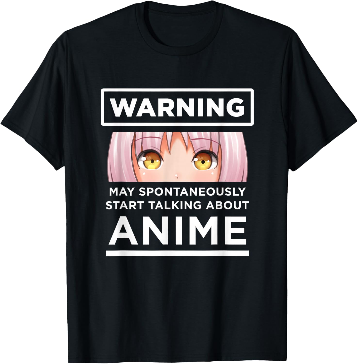 Warning May Spontaneously Start Talking About Anime T-Shirt - T-Shirt | Black