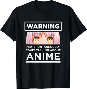 Warning May Spontaneously Start Talking About Anime T-Shirt - T-Shirt | Black