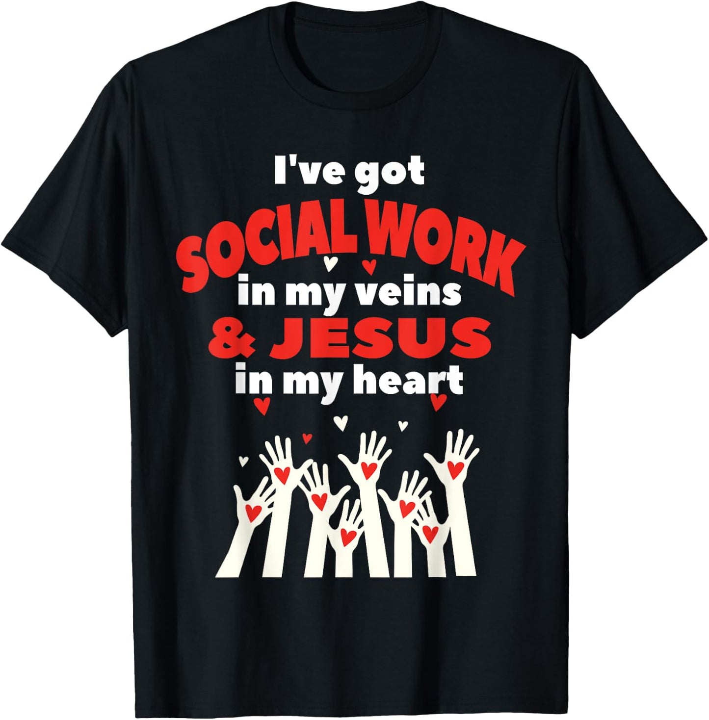 Social Worker Christian Jesus MSW Student Work Masters Grad T-Shirt - T-Shirt | Black