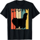 Retro Persian Cat Silhouette Vintage Feline Cat Lover Gift T-Shirt - T-Shirt | Black