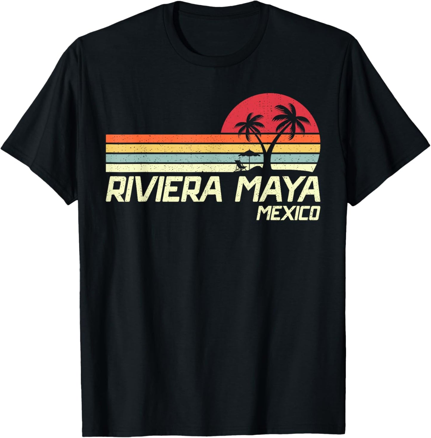 Summer Vacation Vintage Mexico Riviera Maya Beach T-Shirt - T-Shirt | Black