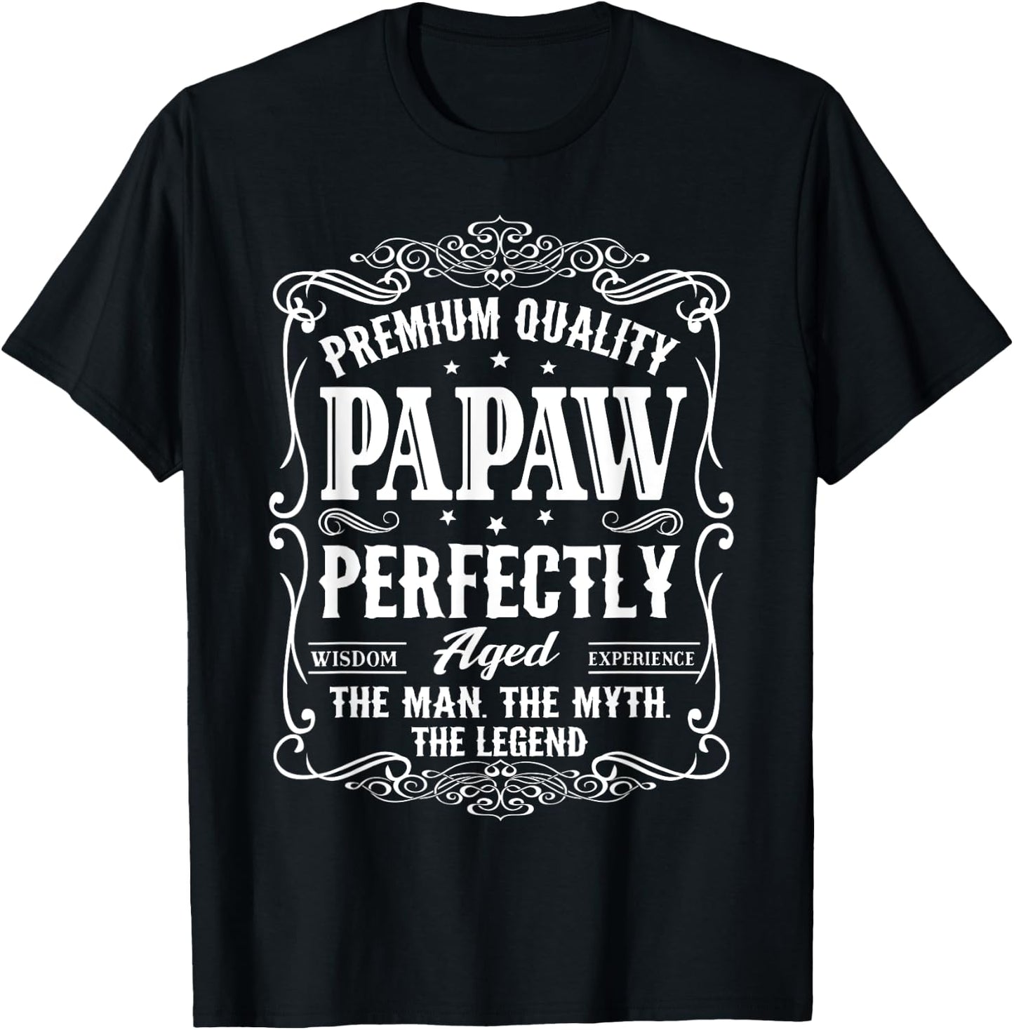 Vintage Papaw Fathers Day Grandpa Gift Funny T-Shirt - T-Shirt | Black