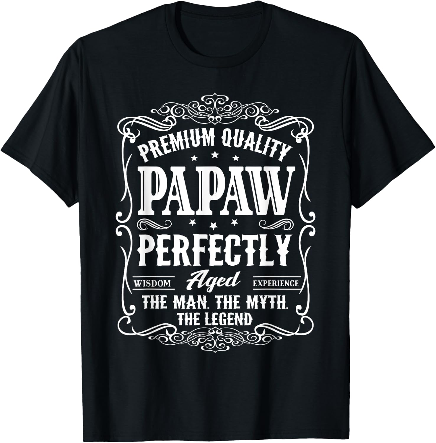 Vintage Papaw Fathers Day Grandpa Gift Funny T-Shirt - T-Shirt | Black