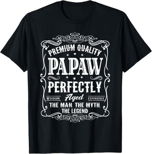 Vintage Papaw Fathers Day Grandpa Gift Funny T-Shirt - T-Shirt | Black