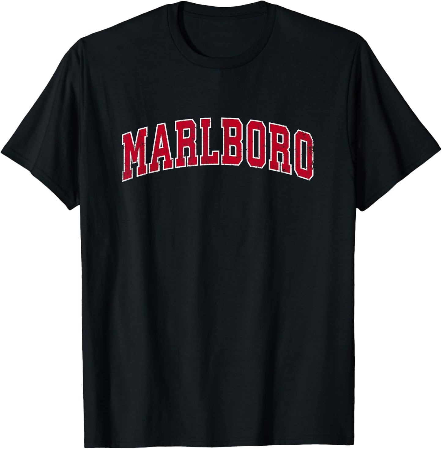 Marlboro New Jersey NJ Vintage Sports Design Red Design T-Shirt - T-Shirt | Black