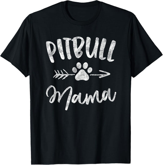 Pitbull Mama Shirt Pit bull Lover Owner Gifts Dog Pittie Mom T-Shirt - T-Shirt | Black