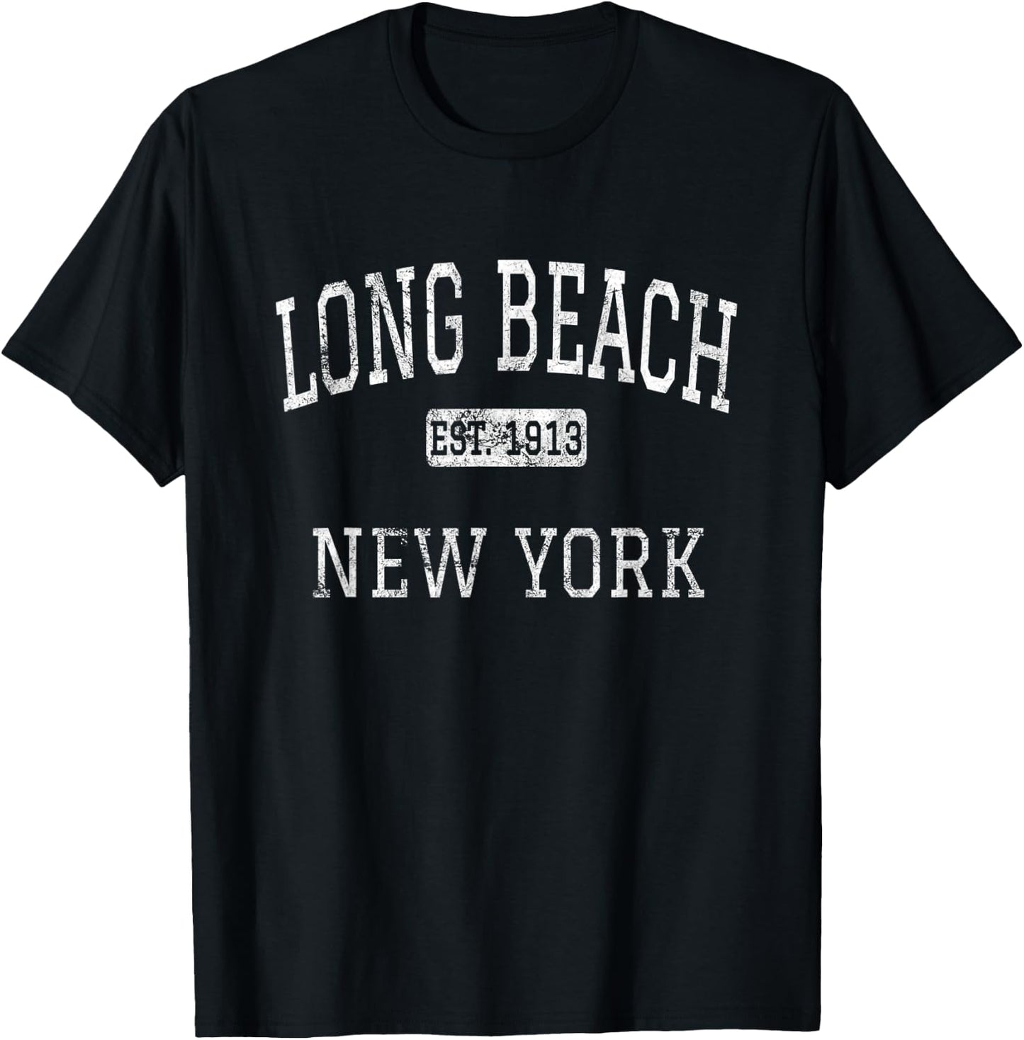 Long Beach New York NY Vintage T-Shirt - T-Shirt | Black